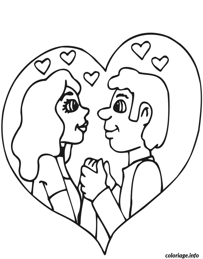 Coloriage Tableau amoureux à décorer - Dessin à imprimer