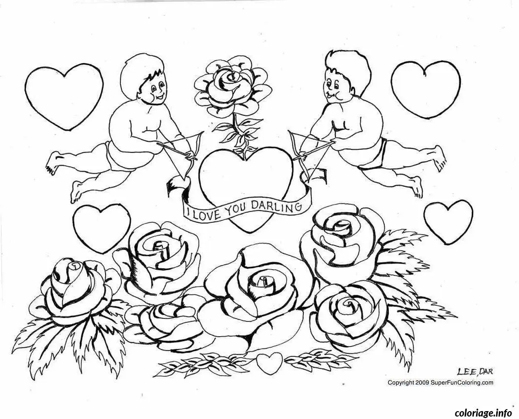 Coloriage Dessin tendre et poétique à personnaliser - Dessin à imprimer