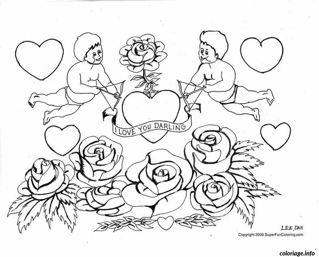Coloriage Dessin tendre et poétique à personnaliser - Dessin à imprimer