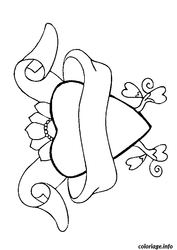 Coloriage Motifs Romantiques Saint Valentin Féerique - Dessin à imprimer