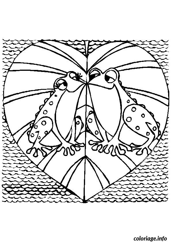 Coloriage Scène romantique de la Saint-Valentin à colorier - Dessin à imprimer