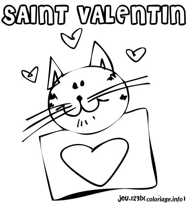 Coloriage Cœur Saint-Valentin à colorier festif - Dessin à imprimer
