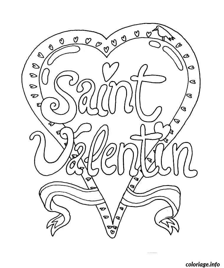 Coloriage Illustration Saint-Valentin romantique à colorier - Dessin à imprimer