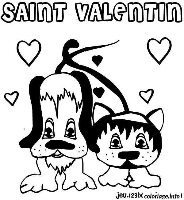 Coloriage Illustration féerique Saint-Valentin magique - Dessin à imprimer