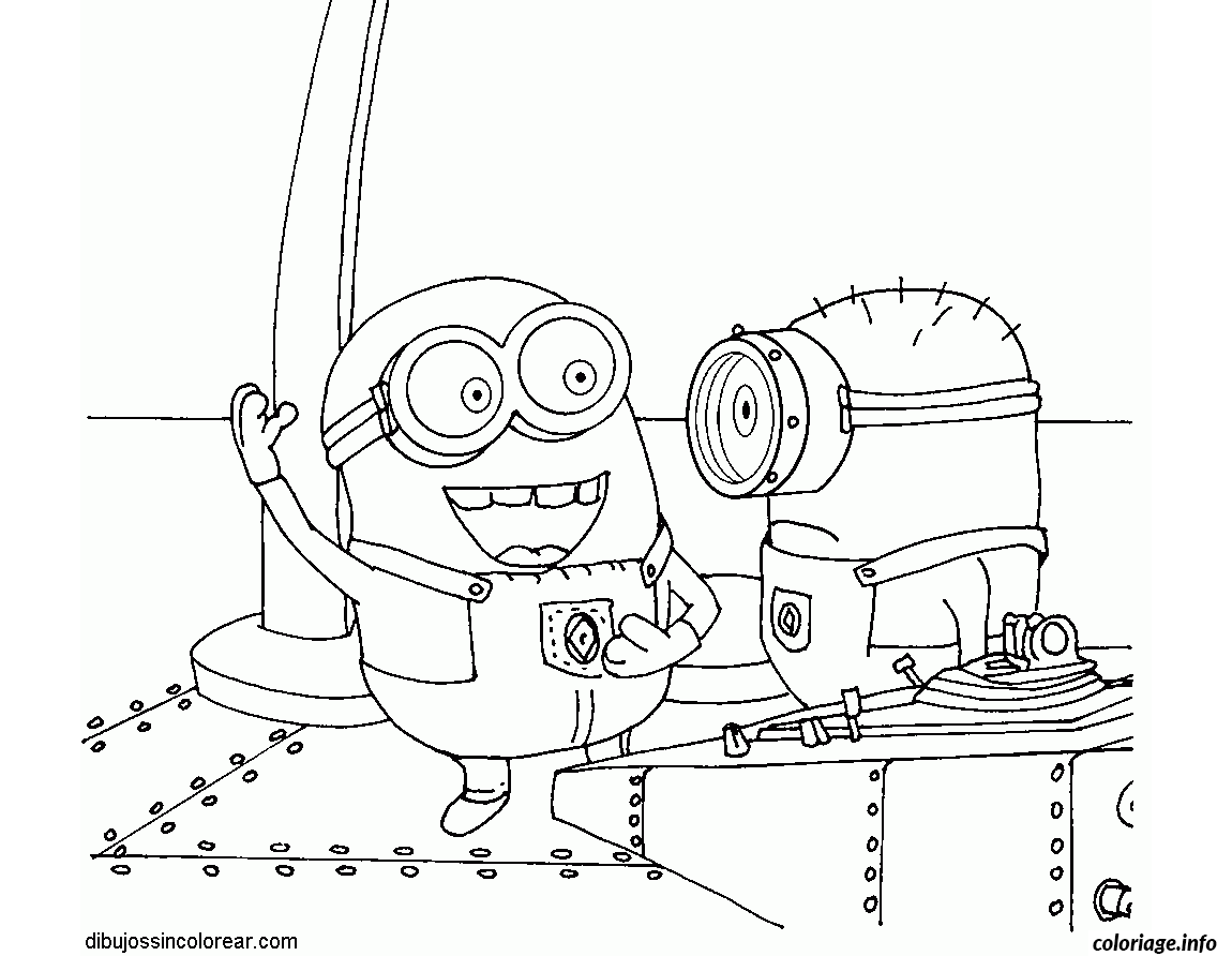 Coloriage Dessin minion au travail - Dessin à imprimer