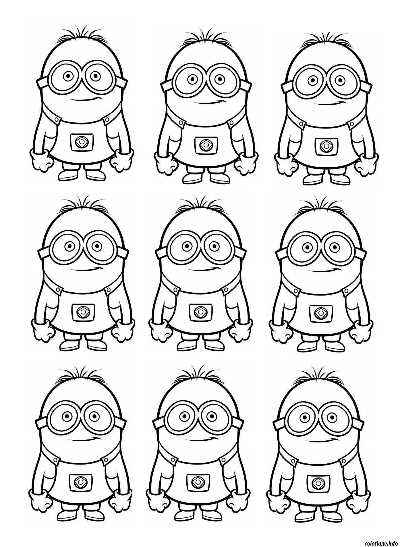 Coloriage Dessin neuf minions - Minions à imprimer