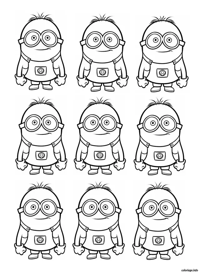 Coloriage Dessin neuf minions - Minions à imprimer