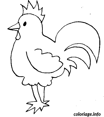 Coloriage Pâques coq de profil - Pâques à imprimer