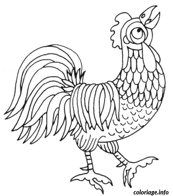 Coloriage Pâques coq de basse cour - Pâques à imprimer