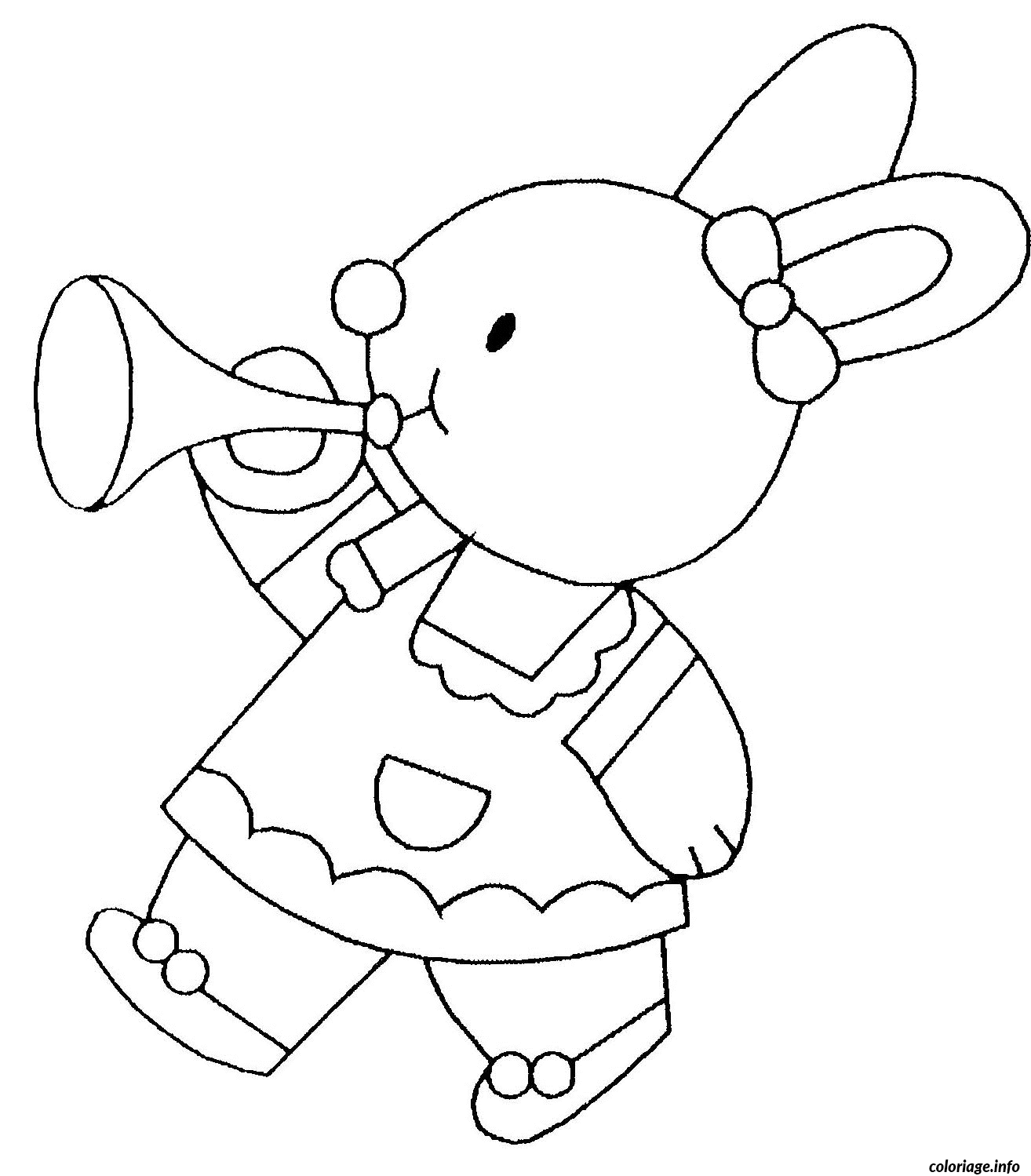 Coloriage Pâques lapineau - Pâques à imprimer