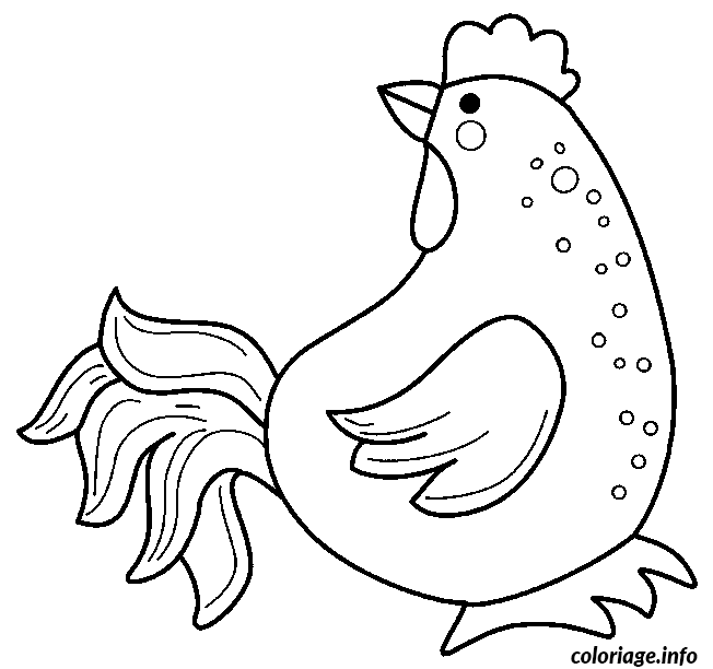 Coloriage Pâques coloriage d'une poule - Pâques à imprimer