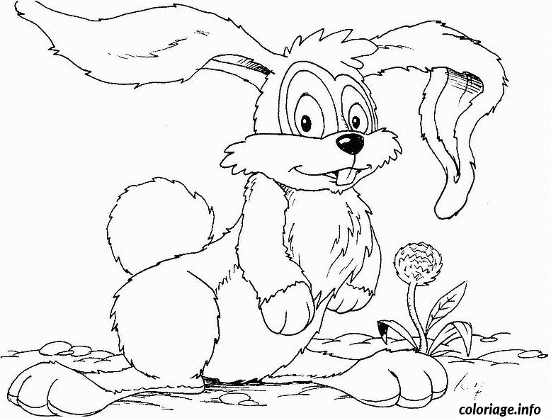 Coloriage Pâques dents de lapin - Pâques à imprimer