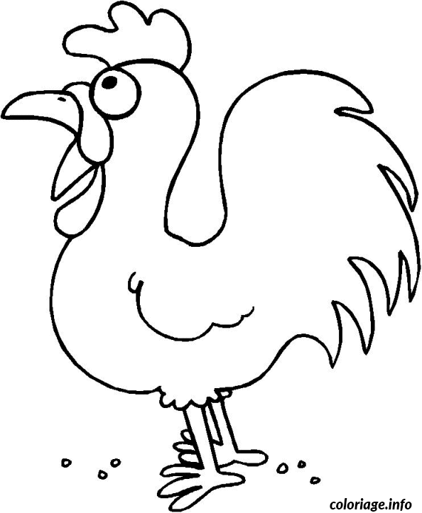 Coloriage Pâques dessin coq - Dessin à imprimer