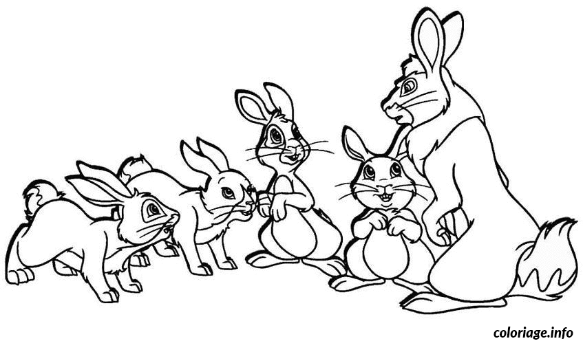 Coloriage Pâques lapins - Pâques à imprimer
