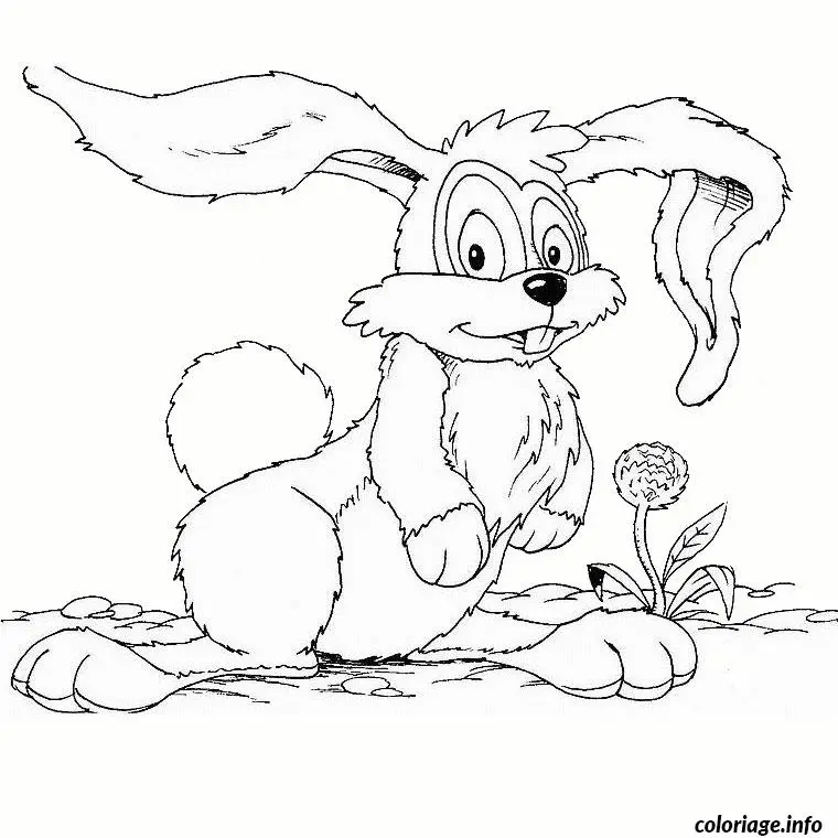 Coloriage Pâques lapin malin - Pâques à imprimer