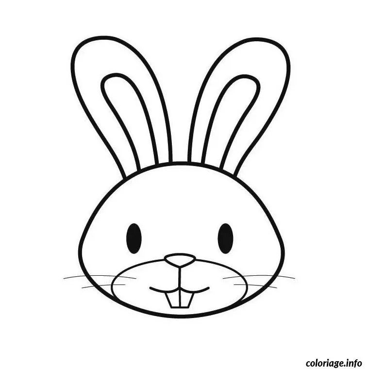 Coloriage Pâques tête de lapin - Pâques à imprimer