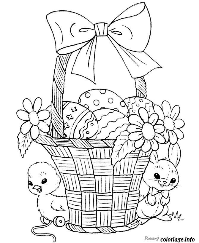 Coloriage Œufs de Pâques décorés à mettre en couleur - Dessin à imprimer