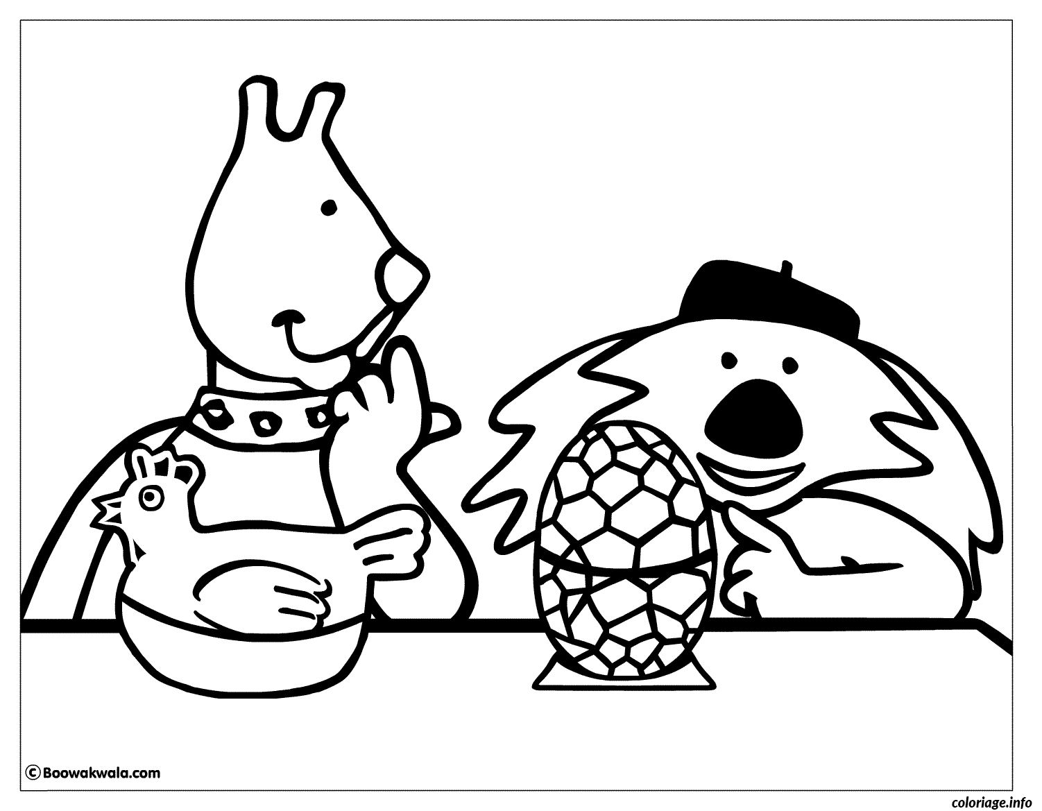 Coloriage Scène printanière de Pâques enchantée - Dessin à imprimer