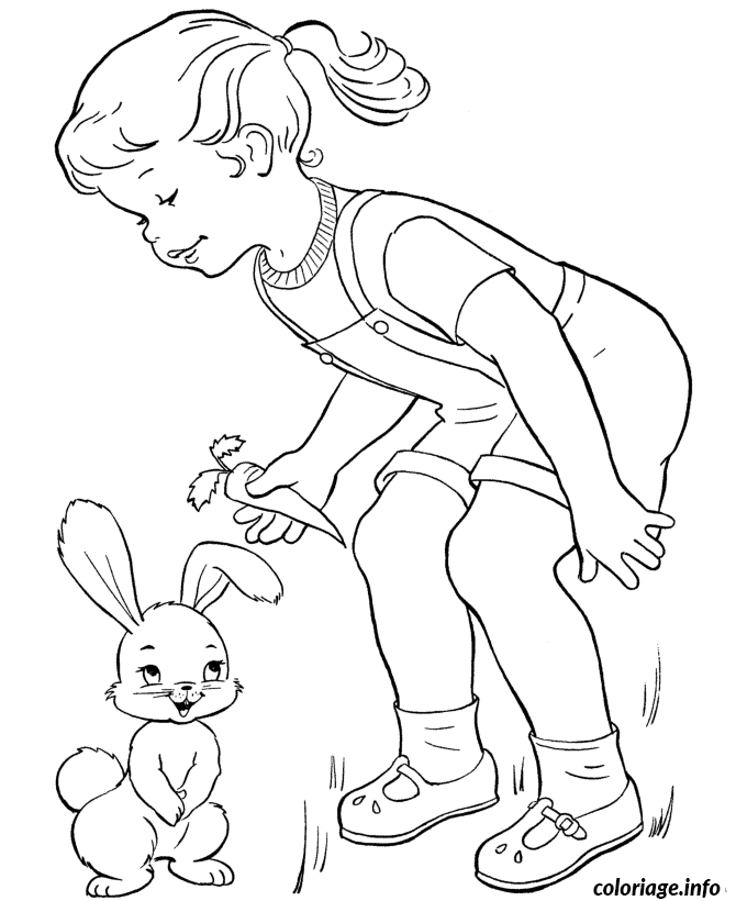 Coloriage Lapin de Pâques à colorier - Illustration festive - Dessin à imprimer
