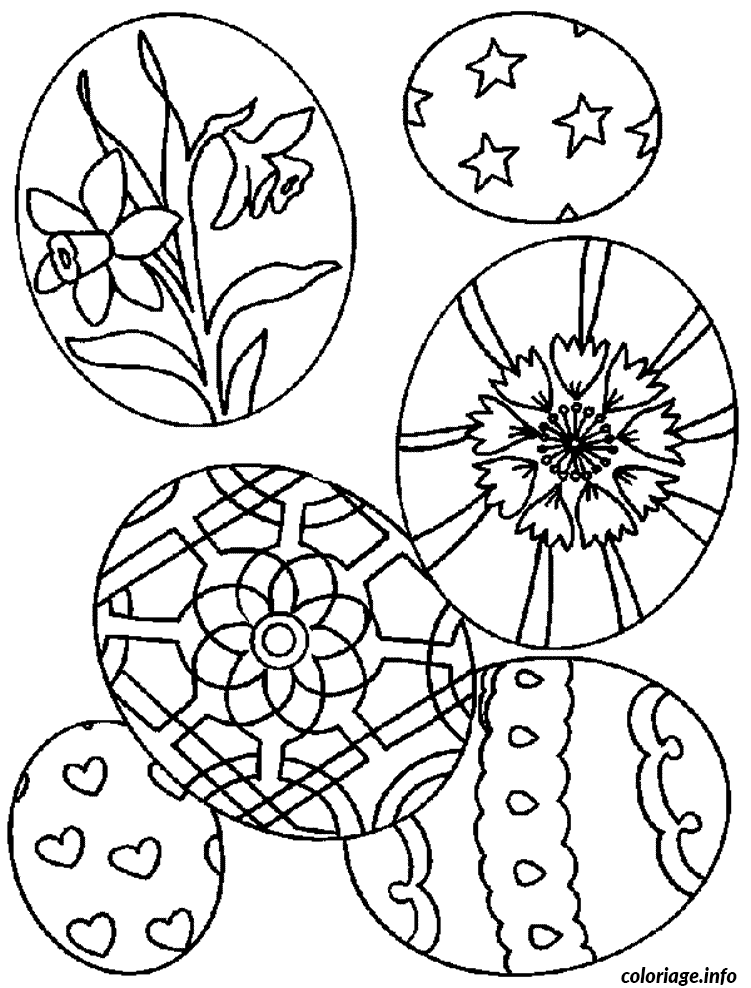 Coloriage Lapin de Pâques à colorier - Scène festive - Dessin à imprimer