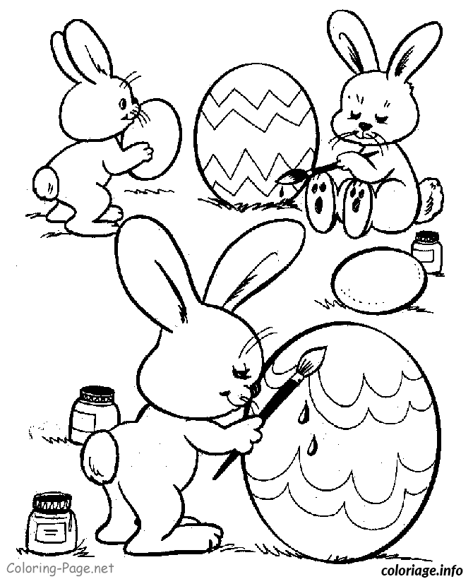 Coloriage Poule festive et paniers de Pâques - Dessin à imprimer