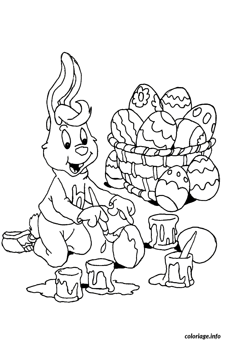 Coloriage Scène Pascale joyeuse - Personnages de fête - Dessin à imprimer