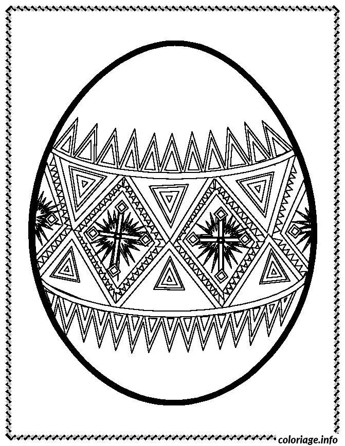 Coloriage Œufs de Pâques décorés - Motifs joyeux - Dessin à imprimer