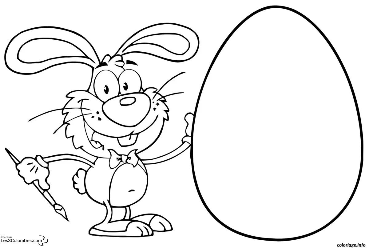 Coloriage Scène printanière de Pâques féerique - Dessin à imprimer