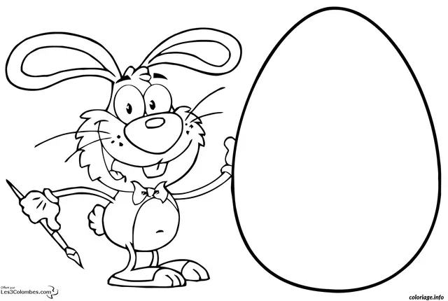 Coloriage Scène printanière de Pâques féerique - Dessin à imprimer