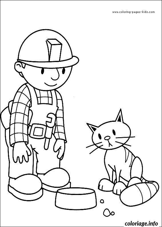 Coloriage Bob le bricoleur et son équipe au travail - Bob le bricoleur à imprimer