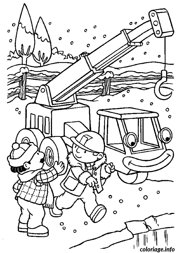 Coloriage Bob le bricoleur en action sur un chantier - Bob le bricoleur à imprimer