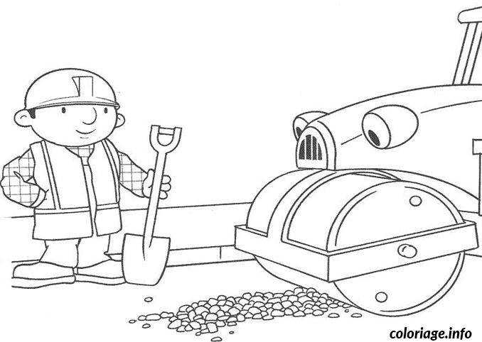 Coloriage Bob le Bricoleur et ses outils de construction - Bob le bricoleur à imprimer