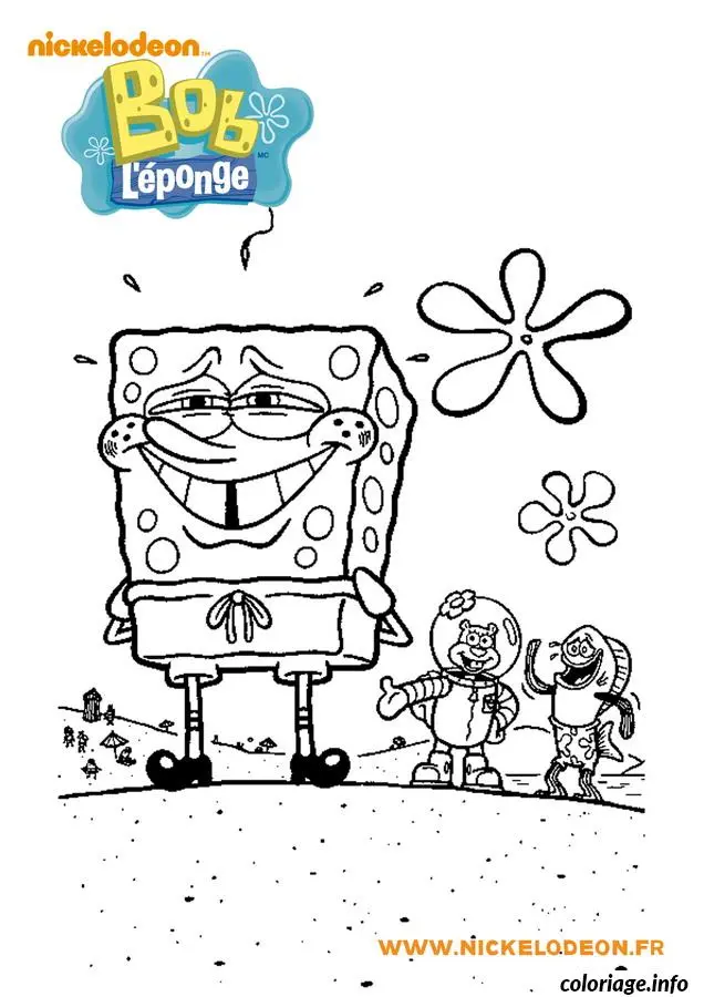 Coloriage Bob l'Éponge au Crabe Croustillant - Bob l'éponge à imprimer