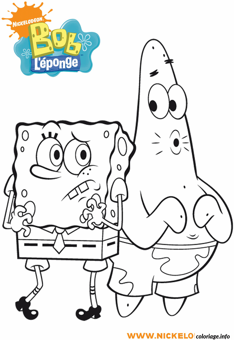 Coloriage Bob l'Éponge au travail dans le Crustacé - Bob l'éponge à imprimer