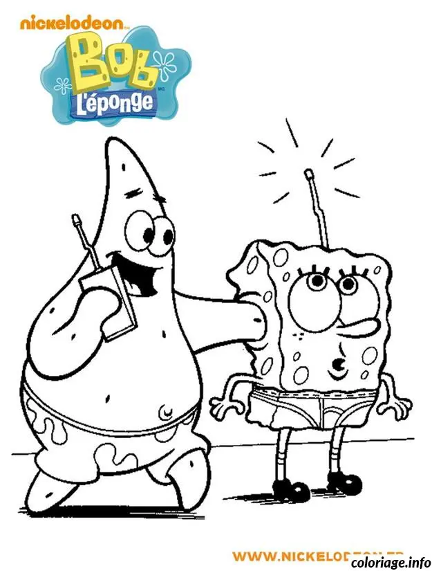 Kleurplaat Lachende SpongeBob in de ananas om te printen