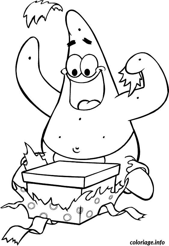 Coloriage Bob l'Éponge hilare sous l'océan - Bob l'éponge à imprimer