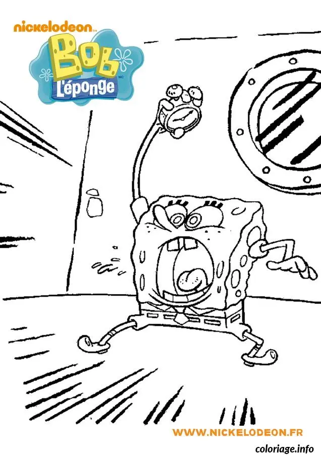 Coloriage Bob l'Éponge riant sous l'eau - Bob l'éponge à imprimer