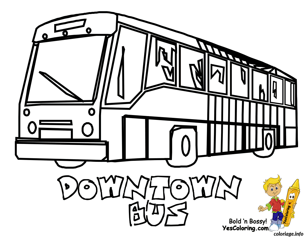Coloriage Bus urbain chargé de passagers - Dessin à imprimer
