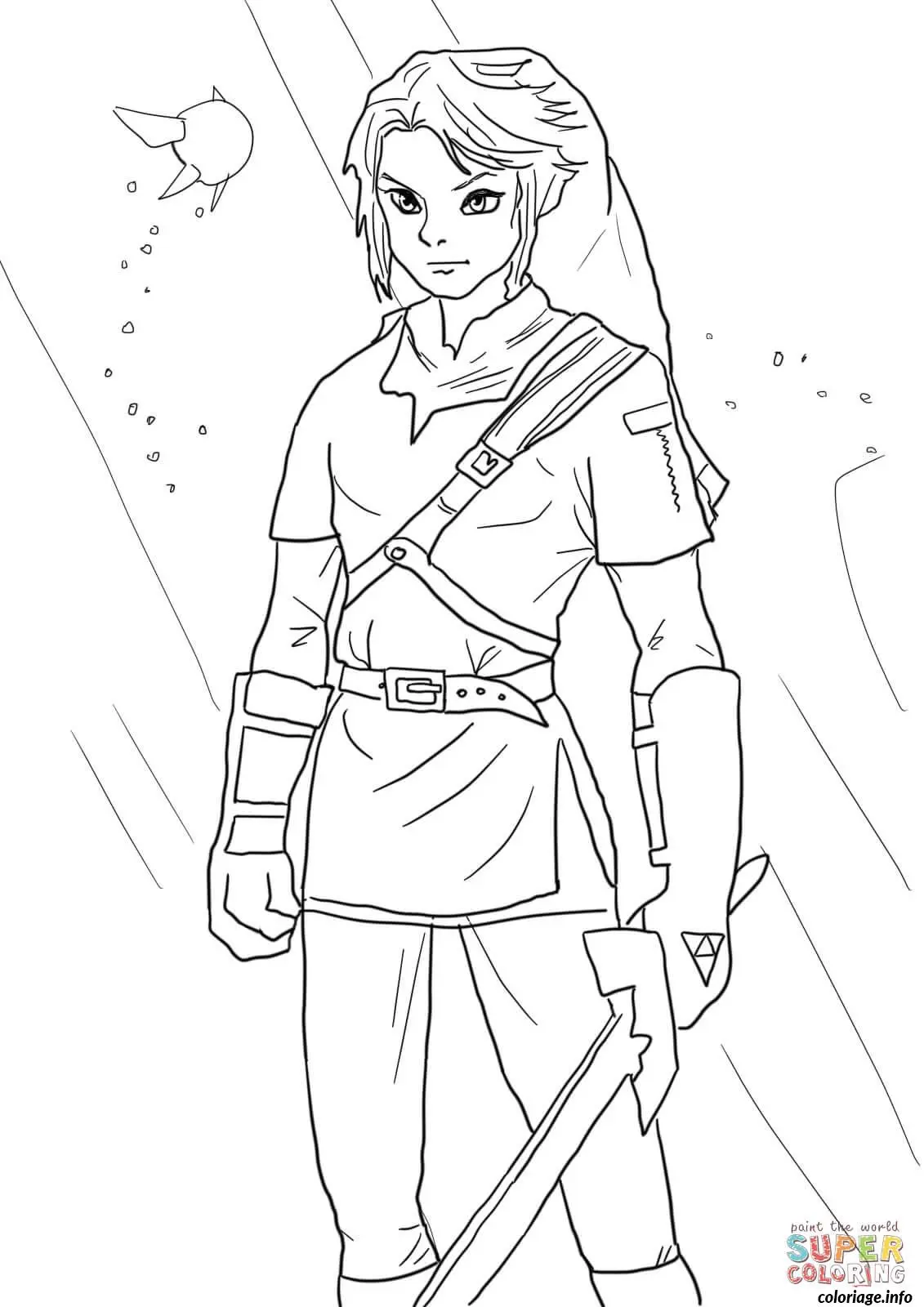 Coloriage Link à l'épée dans Zelda - Dessin à imprimer