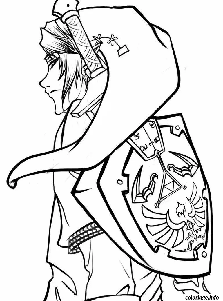 Coloriage Chevalier courageux de Zelda - Dessin à imprimer