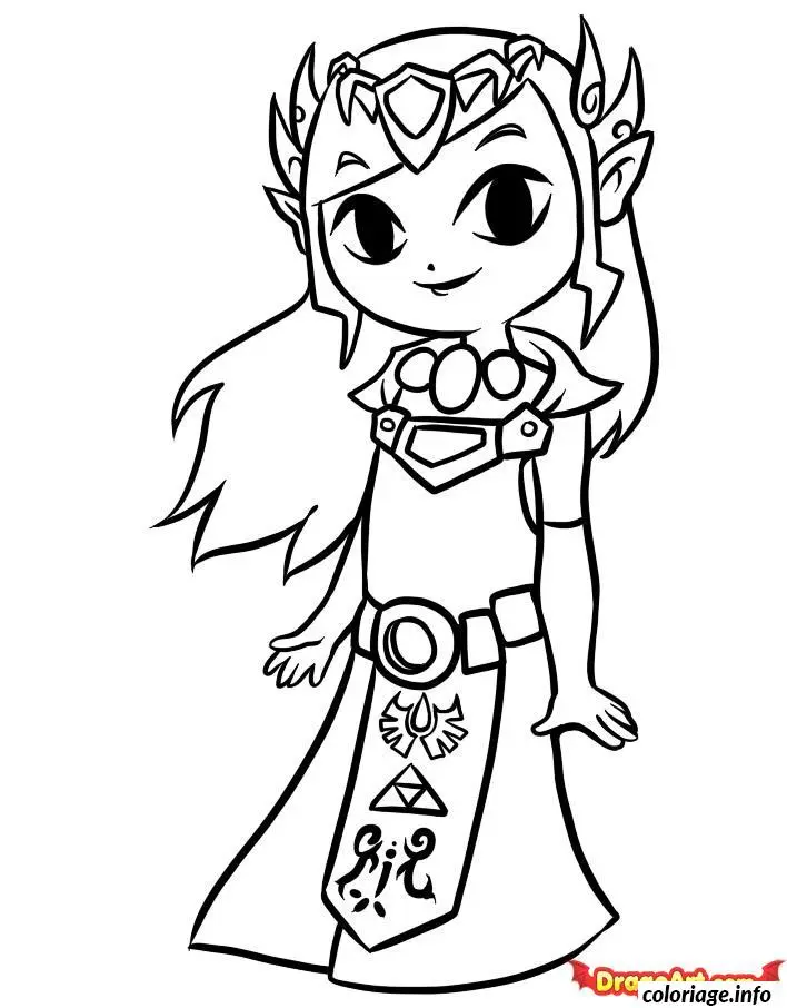 Coloriage Link à l'épée dans Zelda - Dessin à imprimer
