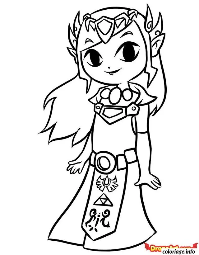 Coloriage Link à l'épée dans Zelda - Dessin à imprimer