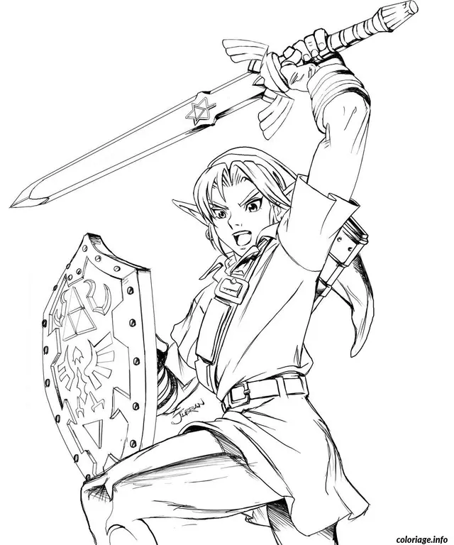 Coloriage Zelda princesse enchantée - Dessin à imprimer