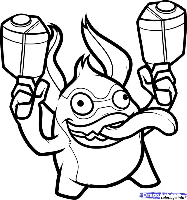 Coloriage Skylanders Spyro en action magique - Skylanders à imprimer