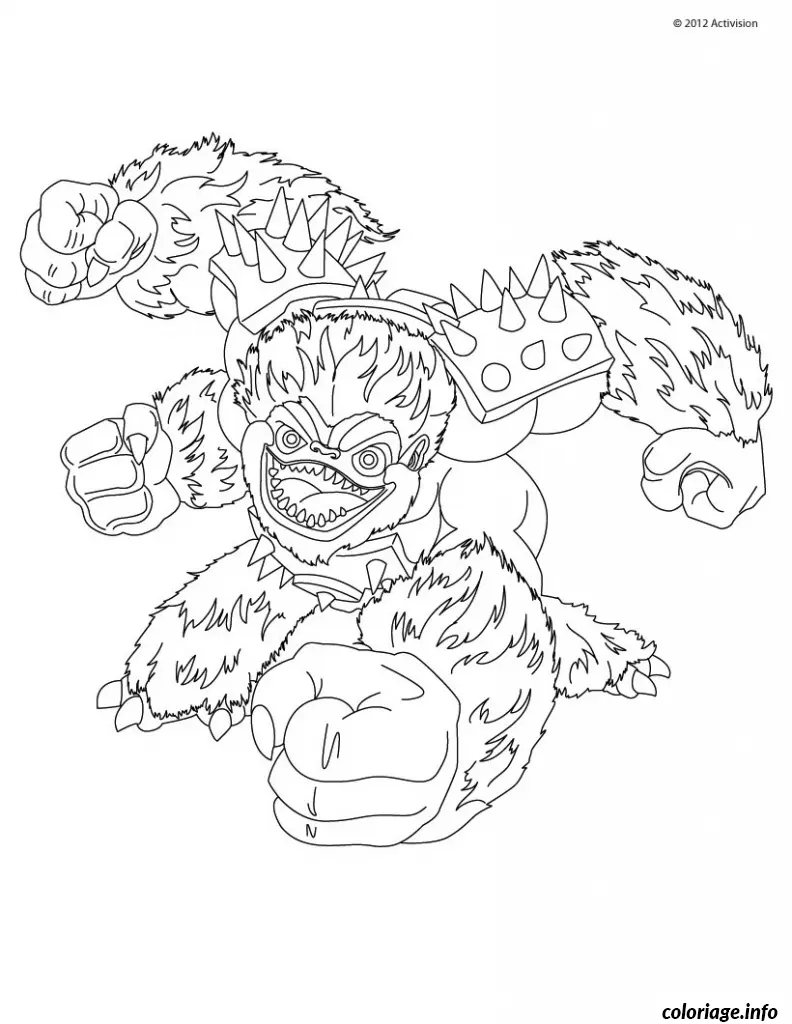 Coloriage Skylanders champion invincible en combat - Skylanders à imprimer