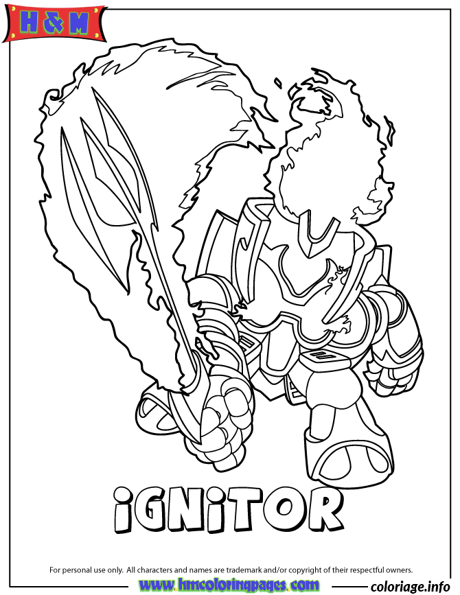 Coloriage Skylanders créature élémentaire puissante - Skylanders à imprimer