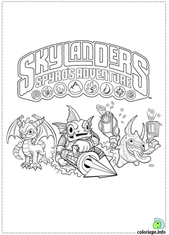 Coloriage Skylanders guerrier magique en action - Skylanders à imprimer