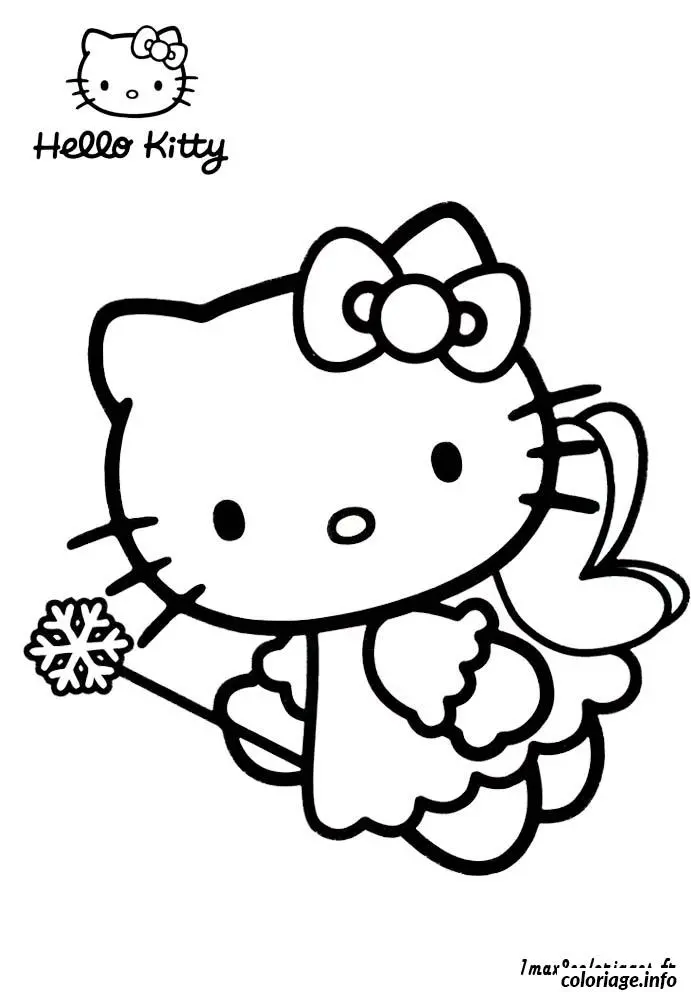 Coloriage Hello Kitty tenant un cœur adorable - Hello kitty à imprimer
