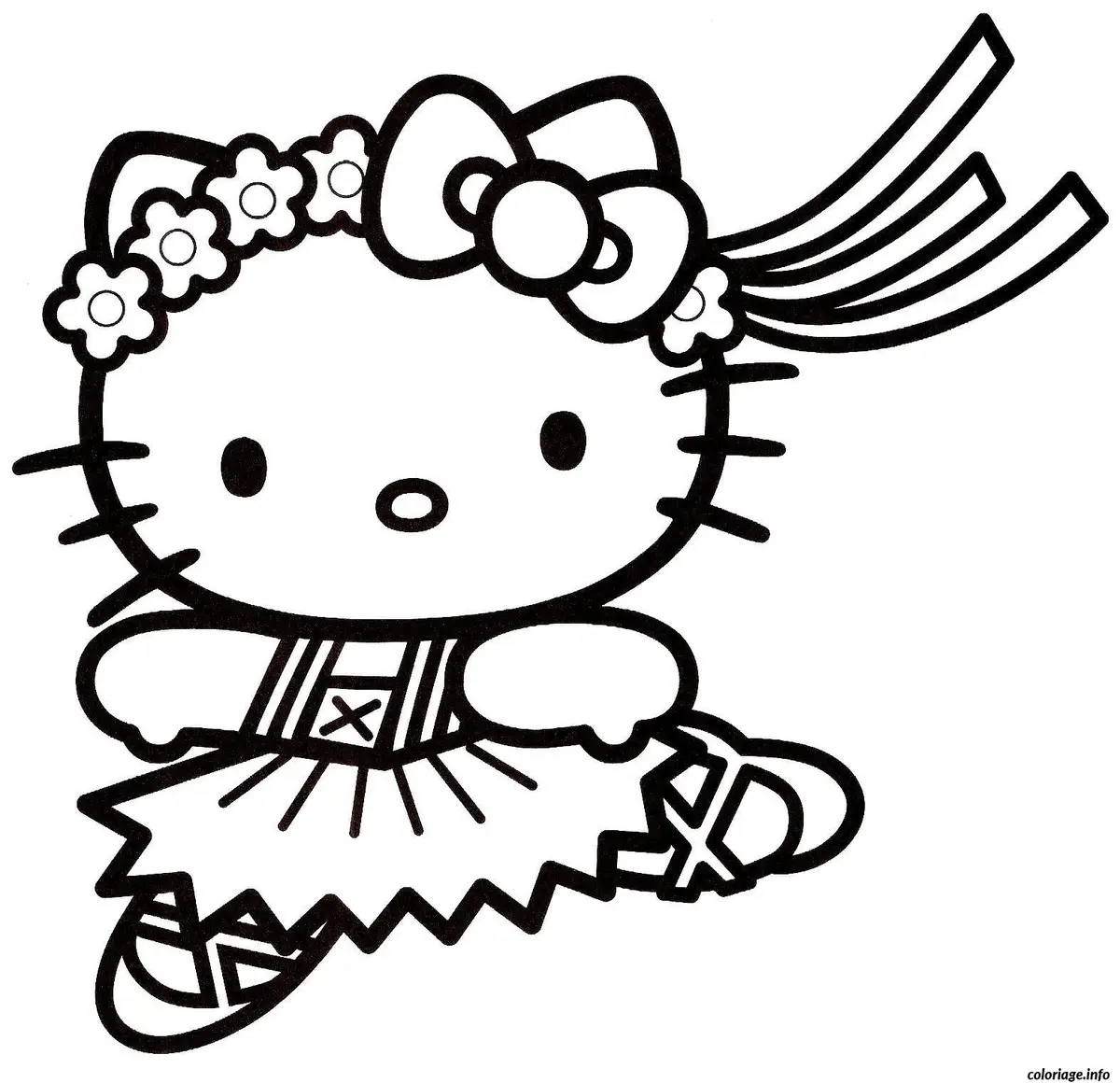 Coloriage Hello Kitty tenant un cœur rose - Hello kitty à imprimer