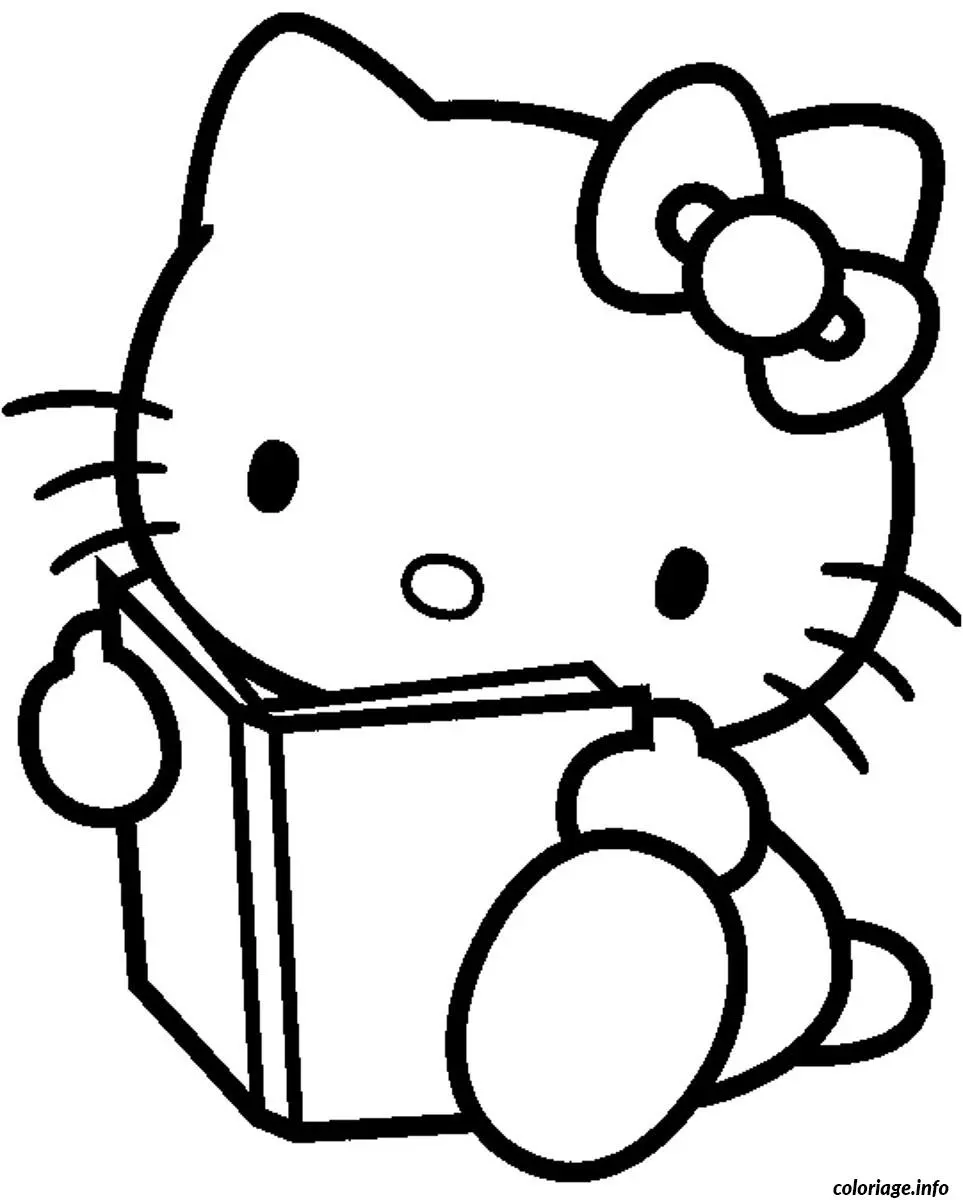 Coloriage Hello Kitty jouant avec un ballon - Hello kitty à imprimer